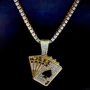 Pendentif Poker Nahrdelnik s Priveskem Ze Slitiny Zinkove Slitiny Hip Hop s Priveskem Na Nahrdelnik Pro <span class=keywords><strong>Muze</strong></span> Sperky - Product Image 2