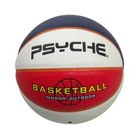 Ballon de basketball Psyche à haute adhérence, hygroscopique, en PU, rouge+bleu+blanc, durable, pour entraînement et jeu en intérieur/extérieur, modèle HF-3001