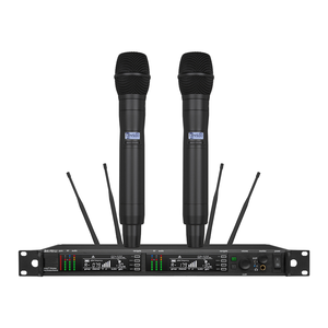 BAIFEILI AXT400 Sistema Microfonico Professionale da Studio con Cuffie, Wireless UHF, Display LED, Illuminazione RGB, Portata 200M, Riduzione del Rumore - Product Image 2