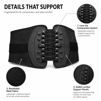 Ceinture de soutien lombaire orthopédique VCORE avec double sangle de traction, attelle de maintien de la taille, plaque de soutien ergonomique incurvée en résine Classe I, garantie 1 an