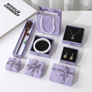 Bán Buôn Đồ trang sức mới bao bì hộp sang trọng bông tai vòng đeo tay vòng cổ hộp hình vuông các tông cứng nhắc Quà tặng hộp đồ trang sức - Product Image 1