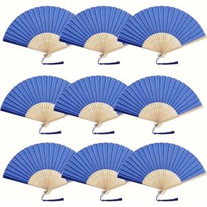 Boutique Gift Bamboo Hand Fan Beige Folding Fan Carved with Folk Art Flower Love <b>Pattern</b> Portable <b>Paper</b> Material Business Use - Product Image 3