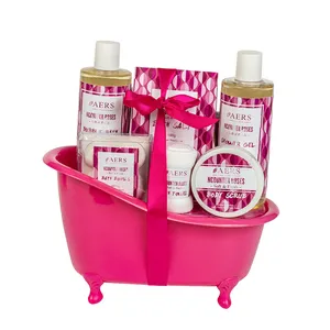 Spa 5 Star Hotel Health Oem Natural Night Skin Care Women's Gift Pink Bath Set