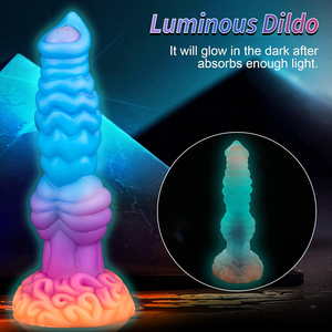 Dildo anal lumineux en silicone souple personnalisé de 9,84 pouces, design nœud de chien extraterrestre - Product Image 3