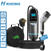 Nueva Estación de Carga Rápida para Vehículos Eléctricos de 32A 240V 7KW, Cargador EV Portátil Tipo 1 con Enchufe NEMA14-50 IP65