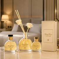 Ensemble de flacons de parfum en verre de luxe vides, transparents et ronds, diffuseur de parfum, conteneur personnalisable avec logo imprimé pour les voyages, la maison et l'huile parfumée