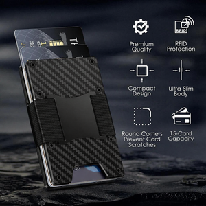 Men's <b>Slim</b> Aluminum Credit <b>Card</b> <b>Holder</b> Minimalist Front Pocket Design Custom Logo Business RFID Blocking Wallet - Product Image 3