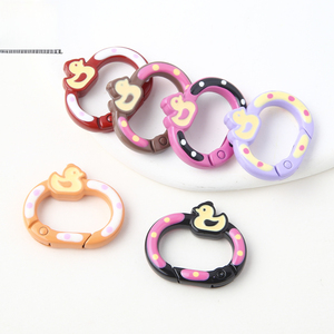 naona Accessoire de bijouterie DIY coloré ovale effet goutte d'huile petit canard à ressort, porte-clés et chaîne de téléphone portable - Product Image 2