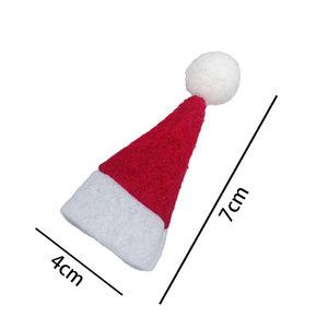 Mini-couvre-bouteilles de <span class=keywords><strong>vin</strong></span> en feutre en forme de chapeau de Père Noël, petite écharpe de Noël pour bouteille de <span class=keywords><strong>vin</strong></span>, couverts, sucettes, décoration de table de Noël - Product Image 6