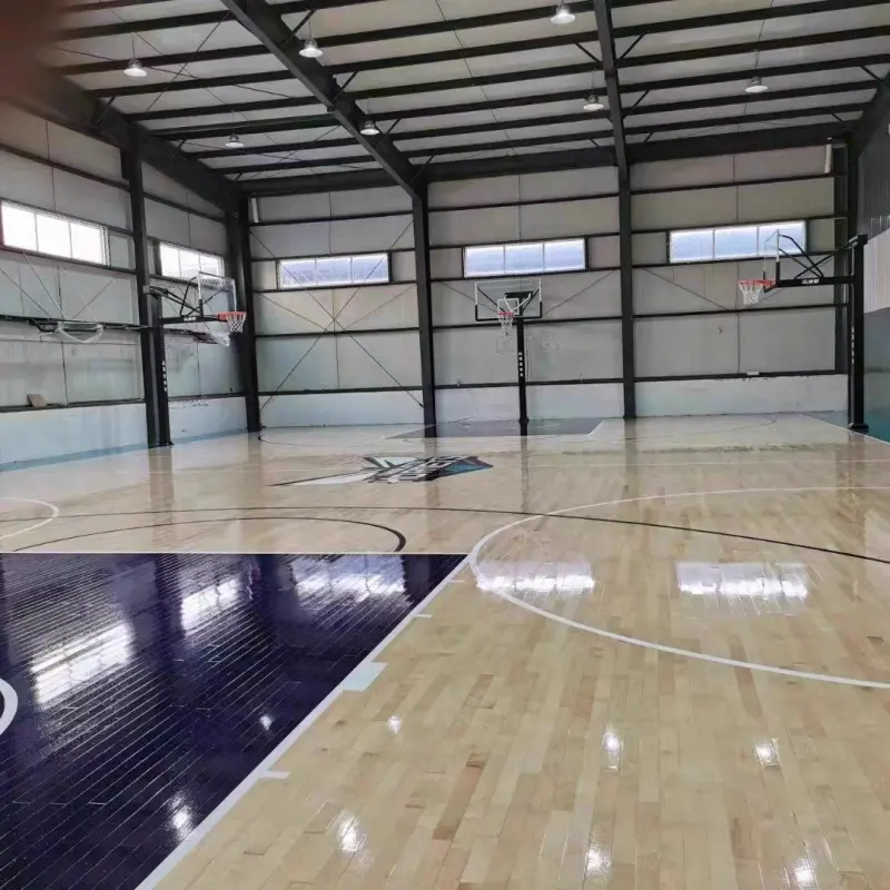 Lapangan basket profesional Maple lantai kayu Solid/tanah olahraga dirakit lantai kayu untuk dalam ruangan