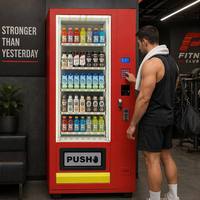 Máquina Expendedora con Puerta Antirrobo y Enfriamiento por Compresor, Dispensador de Espiral para 36 SKU, Control Digital Ajustable de 4-25 °C, SDK