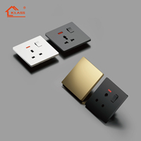 KLASS Interrupteurs et prises murales 5 broches standard britanniques les plus vendus pour la maison, 2 ports USB, 16A/20A, garantie 10 ans, IEC pour