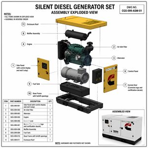 Generador Eléctrico Trifásico Silencioso de Diésel, Refrigerado por Agua, 100 kVA, 100 kW, Cummins, Weichai, Perkins, Yuchai, Shangchai, Deutz - Product Image 2