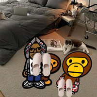 Tapis de singe imprimé anti-dérapant en velours Anime Cartoon Area Rug Custom Modern Home Decor Tapis de forme irrégulière