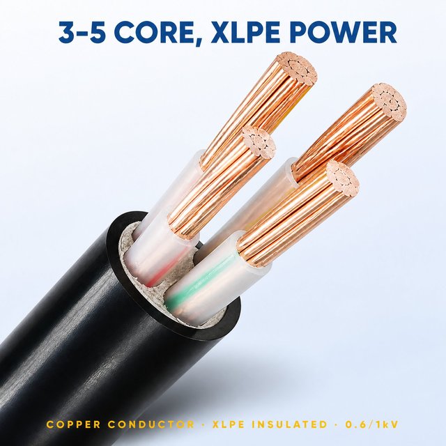 U-1000 R2V N2XY Low Voltage 0.6/1.0KV Pure Copper 2.5-150mm 3/4/5 Core XLPE YJV Power Cable