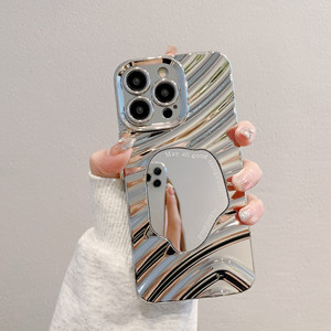 Funda Espejo Electrochapada para <span class=keywords><strong>iPhone</strong></span> 17 <span class=keywords><strong>Pro</strong></span> <span class=keywords><strong>Max</strong></span> 16 Plus 15, Diseño Ondulado, Antigolpes, Cubierta Suave Protectora para Apple 16Plus - Product Image 6