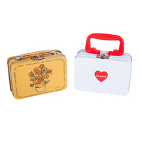 Boîte à lunch en étain réutilisable de qualité alimentaire avec poignée, personnalisable avec logo, pour biscuits, bonbons, friandises de cuisine, emballage en étain