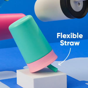 Borraccia Termica per Bambini in Acciaio Inossidabile con Cannuccia Flessibile Antigoccia, Ottima per Viaggi <span class=keywords><strong>e</strong></span> <span class=keywords><strong>Facile</strong></span> da Pulire - Product Image 1
