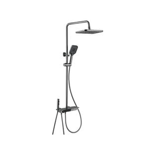 Robinet de douche de bain 4 fonctions en acier inoxydable 304 Ensemble de mitigeur de douche piano poli <span class=keywords><strong>Grand</strong></span> pommeau de douche simple vanne en céramique chaude et froide - Product Image 5