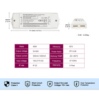 Controlador LED Regulable PWM de 40W con Corriente Constante, 0-10V, 1-10V, 10V, Certificado por UL, Fuentes de Alimentación Ajustables para Uso Doméstico