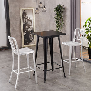 Tabouret de bar moderne en aluminium bleu marine pour extérieur, idéal pour jardin, hôtel, club et location pour événements (mariages, fêtes) - Product Image 3