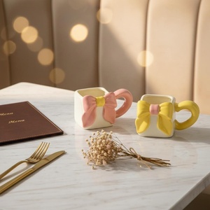 Mug à café en céramique demi-couleur carré, peint à la main sous glaçure, qualité supérieure, nouveau, pour la famille et la <span class=keywords><strong>chambre</strong></span> - Product Image 4