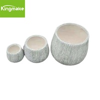 Pots de fleurs de jardin modernes de haute qualité Grands pots ronds en béton Pots de fleurs décoratifs pour patio extérieur et jardinière pour jardin