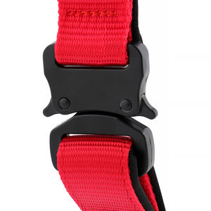 Kerah Anjing Peliharaan dengan Pegangan untuk Latihan Anjing dan Perangkat Keras Logam Hitam Matt Gesper Pengunci Keselamatan dan Cincin Logo Pribadi Kustom - Product Image 5