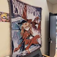 Manta de Felpa Jacquard Tejida Personalizada, 100% Poliéster, Diseño de Anime y Dibujos Animados, Multiusos, para Avión, para las Cuatro Estaciones