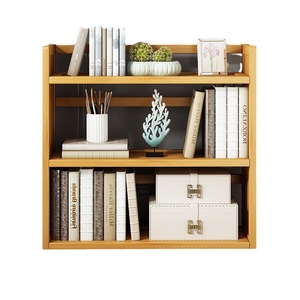 Desktop storage shelf, multi-tiered wooden cabinet, simple small bookshelf, tiered office desk storage rack, popular online - Product Image 5