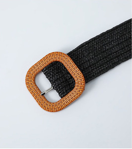 <span class=keywords><strong>Ceinture</strong></span> de robe en tricot vintage tressée en acrylique 100% avec boucle carrée de couleur bonbon Syh1496, <span class=keywords><strong>ceinture</strong></span> élastique tissée en <span class=keywords><strong>raphia</strong></span> extensible 3,8 cm X - Product Image 3