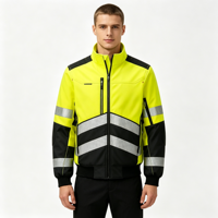 Veste de travail de sécurité réfléchissante haute visibilité, imperméable à capuche multi‑poches pour construction