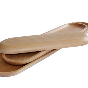 Beechwood Serving <b>Tray</b> Set Rectangular Eco Friendly For Hotel Coffee Tea Use <b>Large</b> Medium Small Size Solid Color - Product Image 4