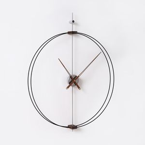 Horloge murale d'art moderne pour la maison, silencieuse, à quartz, avec aiguilles en noyer, style espagnol de luxe, vente directe d'usine pour le salon - Product Image 1
