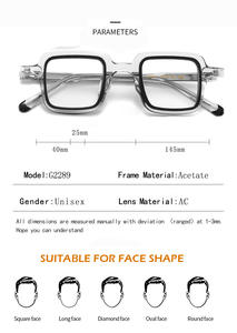 Armações de Óculos Acetato Clássicas Esportivas Luxuosas de Alta Qualidade Duráveis Unissex - Product Image 3