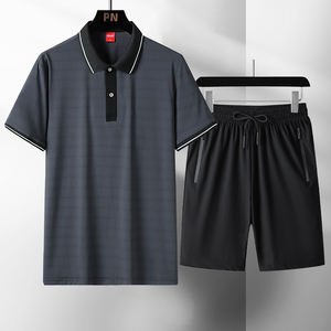 Ensembles de T-shirts personnalisés avec logo pour hommes – Collection Été 2025 – Pull à revers à manches courtes, coupe ample, fin et respirant, idéal pour les hommes d'âge mûr - Product Image 4