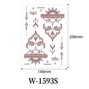 Tatuajes Temporales Impermeables para <span class=keywords><strong>Mujer</strong></span>, Diseños de Tatuajes Falsos para Mano Completa, Pegatinas de Henna - Product Image 4