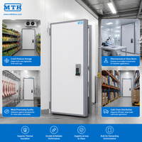 Porte battante de chambre froide MTH sur mesure en mousse PU isolante thermique, hermétique, pour congélateur walk-in, à surface réfrigérante