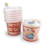 Bocaux en plastique de 1 L, gobelets en PP pour yaourt, impression IML, emballage pour crème glacée, conteneur en plastique, seau en plastique PP de 1 litre pour crème glacée