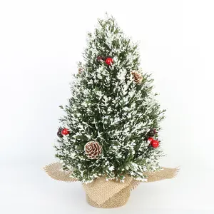 2024 New Design Christmas Decorations 32cm Decorated Mini Christmas Table Top Tree Christmas Decoration Supplies