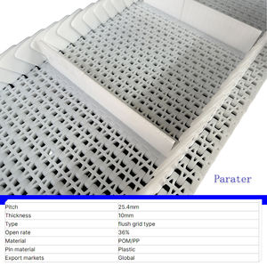 कन्वेयर के लिए फैक्टरी आपूर्तिकर्ता M2533 फ्लश ग्रिड सफेद प्लास्टिक मॉड्यूलर कन्वेयर बेल्ट - Product Image 4