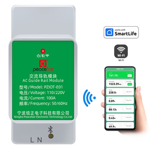 PZIOT-E01 Analyseur de puissance électrique intelligent WiFi IoT avec application Smart Life, Wattmètre AC, Ampèremètre, Compteur Kwh monophasé, Compteurs d'énergie sur rail DIN L13 - Product Image 6