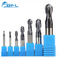 BFL CNC-Fresa de extremo de bola de carburo sólido, Material de corte de tungsteno, tamaño de pulgada, recubrimiento de molino extremo DLC
