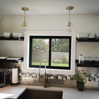 Ventanas Corredizas Horizontales Modernas de Aluminio de Alta Resistencia, 3 Rieles con Rejillas de Seguridad para Cocina y Balcón de Casa