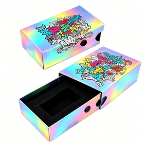 Cardboard Child Resistant Slide Drawer Box Custom Print And EVA Insert For Essential Oil Serum 5ml 10ml 15ml Vials Packaging - Product Image 5
