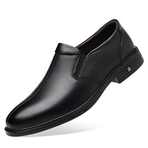 Men's Genuine Leather Loafers Pointed Toe Slip-On Soft Rubber Sole All Seasons Business Casual Shoes - Product Image 5