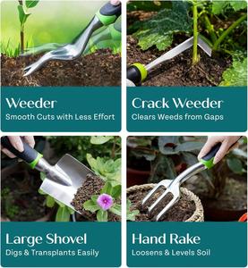 Outils de jardinage robustes - Cadeaux de jardinage <span class=keywords><strong>pour</strong></span> femmes, hommes, maman, <span class=keywords><strong>papa</strong></span> - Ensemble d'outils de jardin ergonomiques et durables - Product Image 2