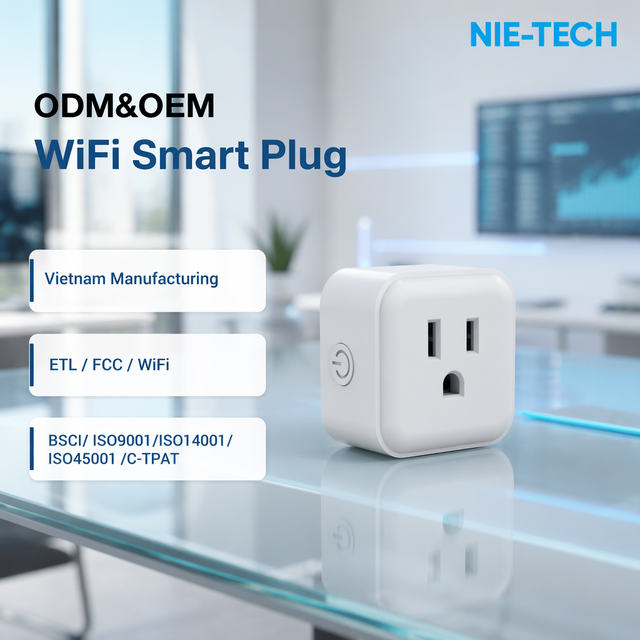 Modern Design WiFi Smart Mini Plug 15A White Finish for Home Security Automation Compatible with Alexa Google Home No Hub Needed