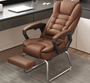 <span class=keywords><strong>Repose</strong></span>-pieds confortable en cuir de luxe patron exécutif dormir chaise d'ordinateur inclinable chaise de bureau ergonomique - Product Image 2