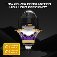 Projecteur LED de qualité assurée, phare de voiture à lentille Bi-LED de 3 pouces, 70W 9700LM, motif de faisceau optimisé, système de refroidissement puissant